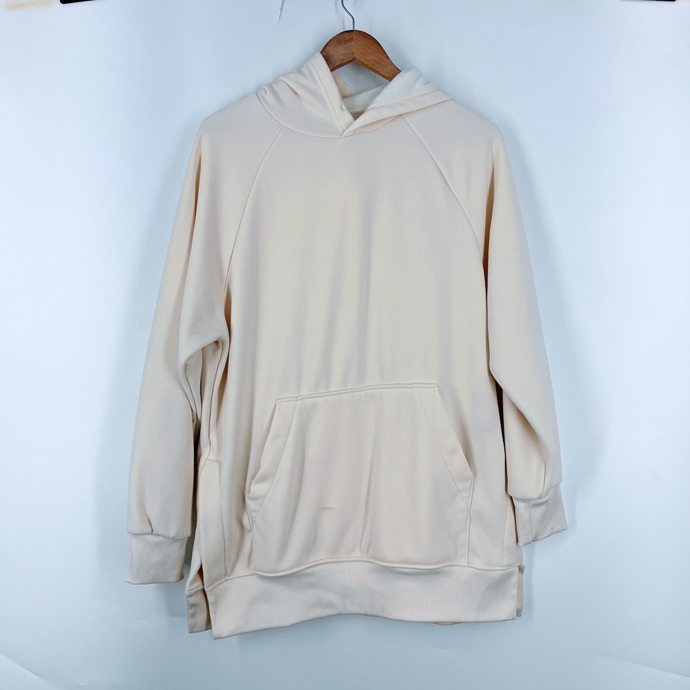 The Warmy Oversized Raglan Sleeve Hoodie Sweatshirt Dress Slits‎ Size L